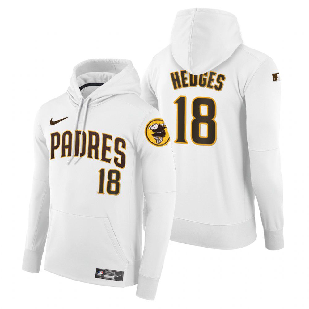Men Pittsburgh Pirates #18 Hedges white home hoodie 2021 MLB Nike Jerseys